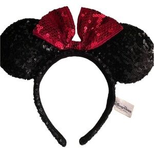 Disney Black and Red Sequin Minnie Mouse Ears